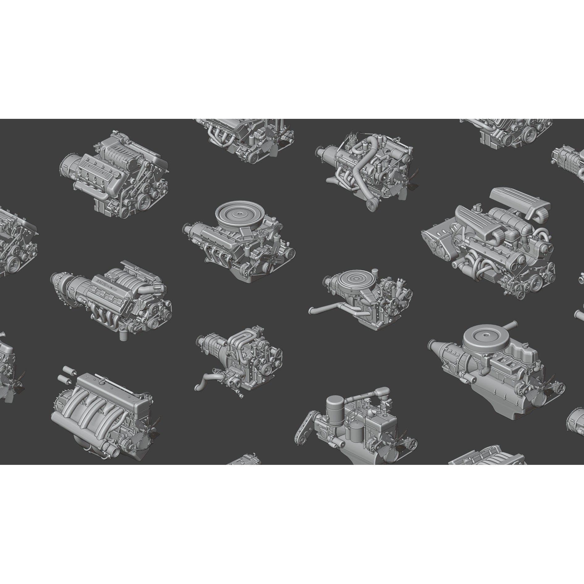 High Poly Car Engine Pack - Game-Ready 3D Model - View 6