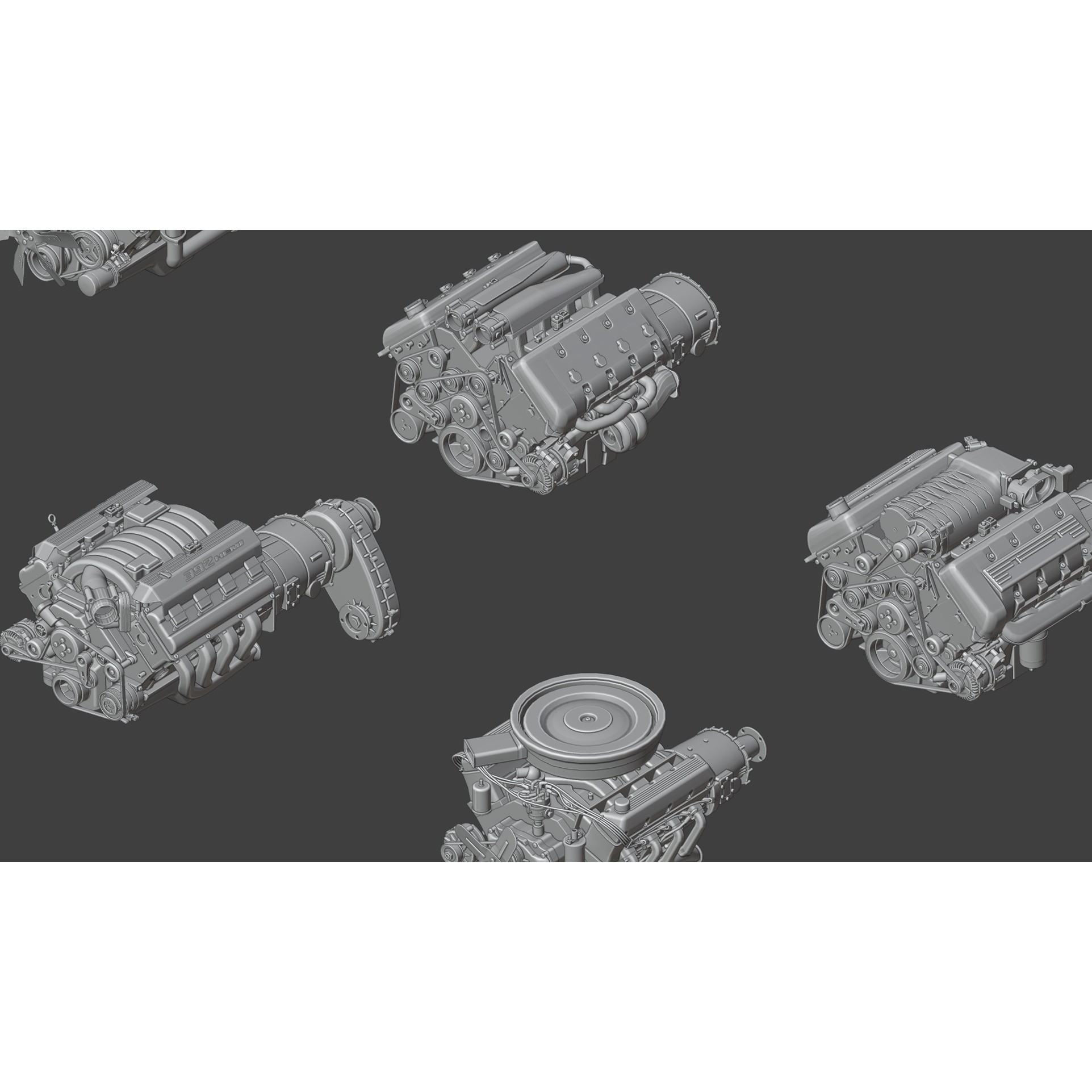 High Poly Car Engine Pack - Game-Ready 3D Model - View 7