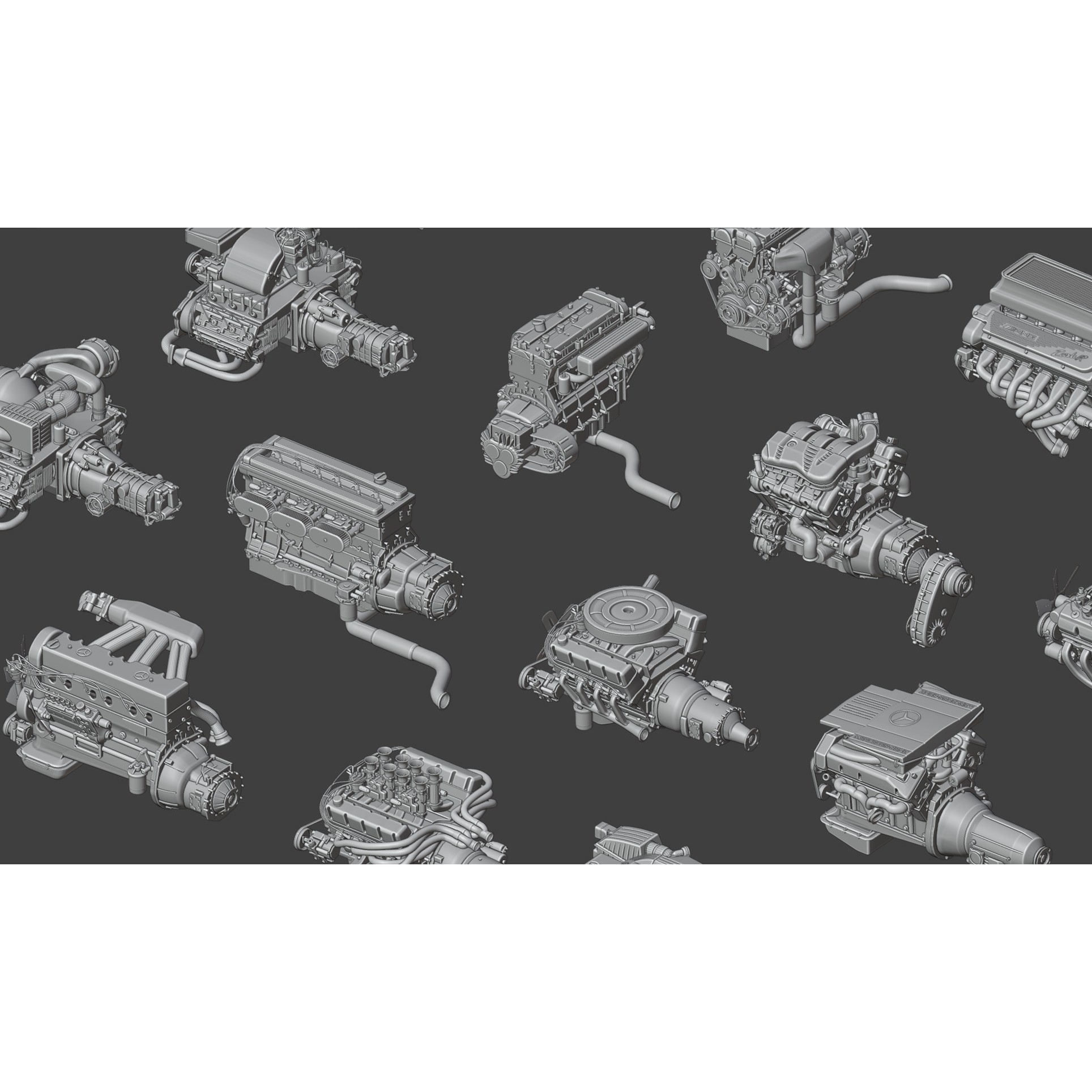 High Poly Car Engine Pack - Game-Ready 3D Model - View 9