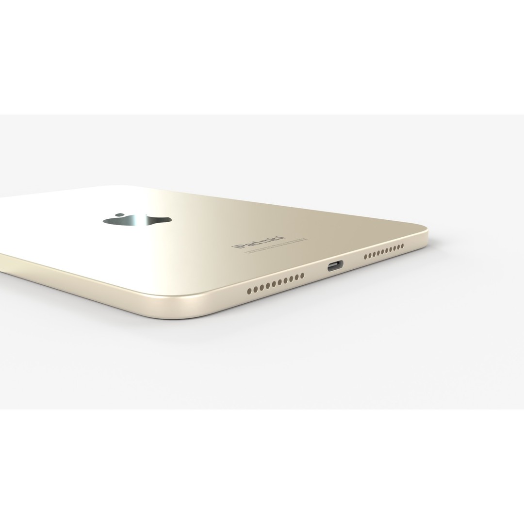 Apple iPad mini 2024 3D Model – Starlight PBR Game Asset, FBX & GLB - View 10