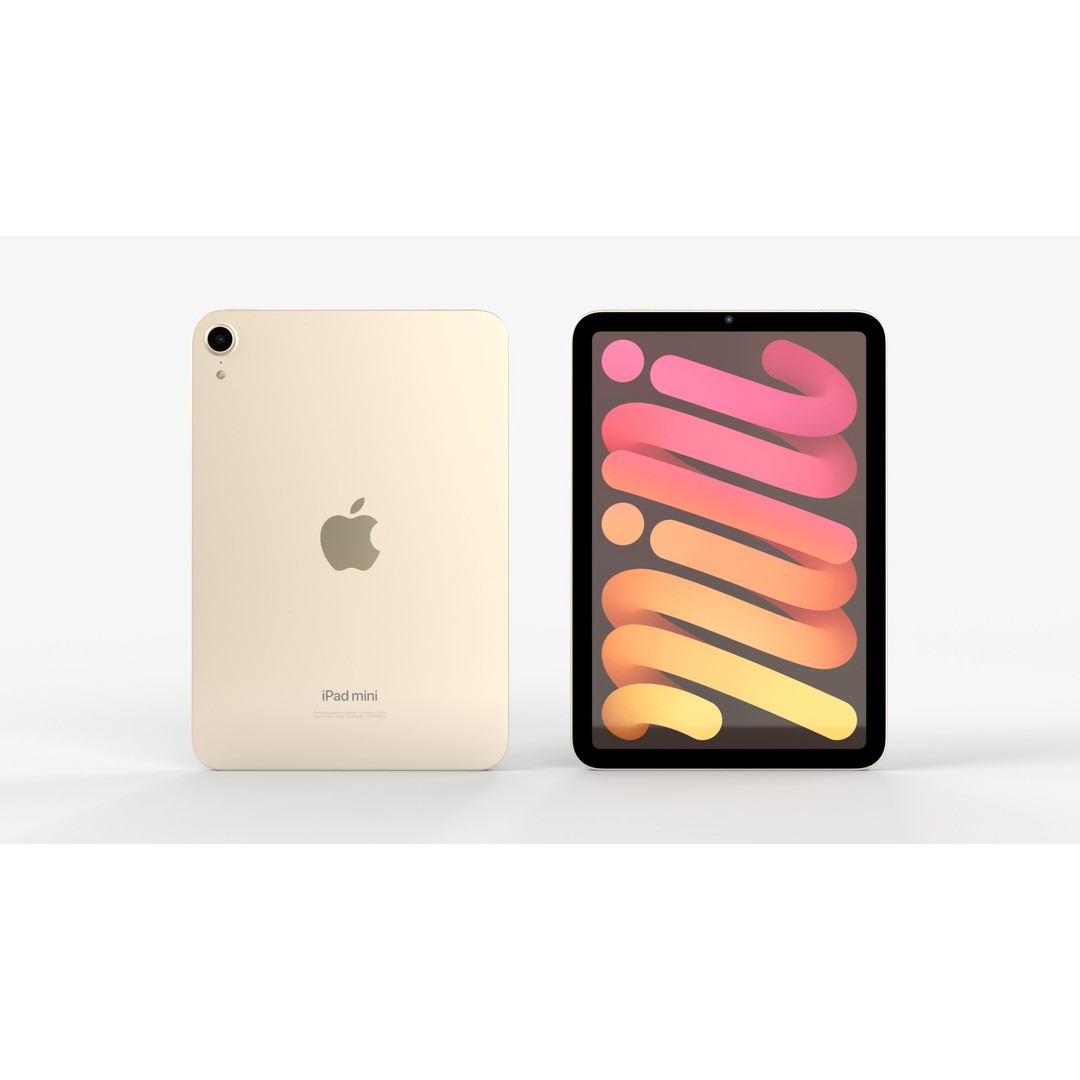 Apple iPad mini 2024 3D Model – Starlight PBR Game Asset, FBX & GLB - View 3