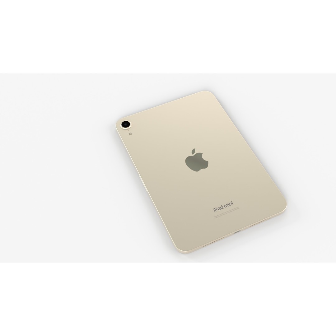 Apple iPad mini 2024 3D Model – Starlight PBR Game Asset, FBX & GLB - View 6