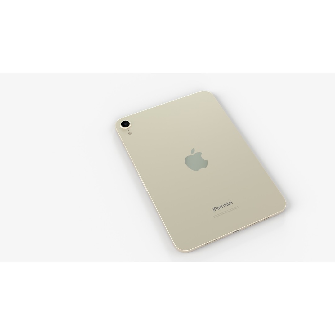 Apple iPad mini 2024 3D Model – Starlight PBR Game Asset, FBX & GLB - View 9