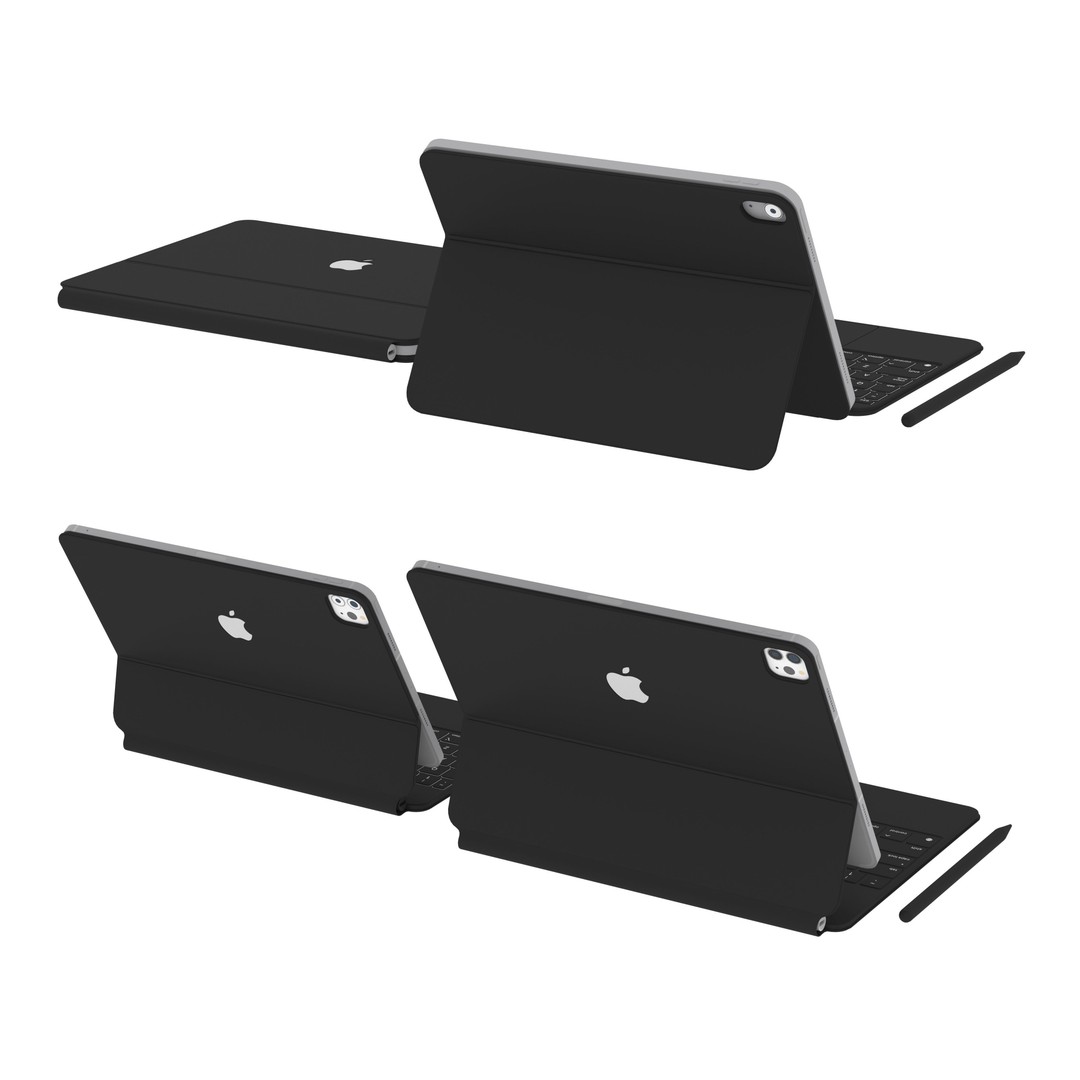 iPad Pro with Keyboard 3D Model – High Poly, PBR Textured, FBX - View 4