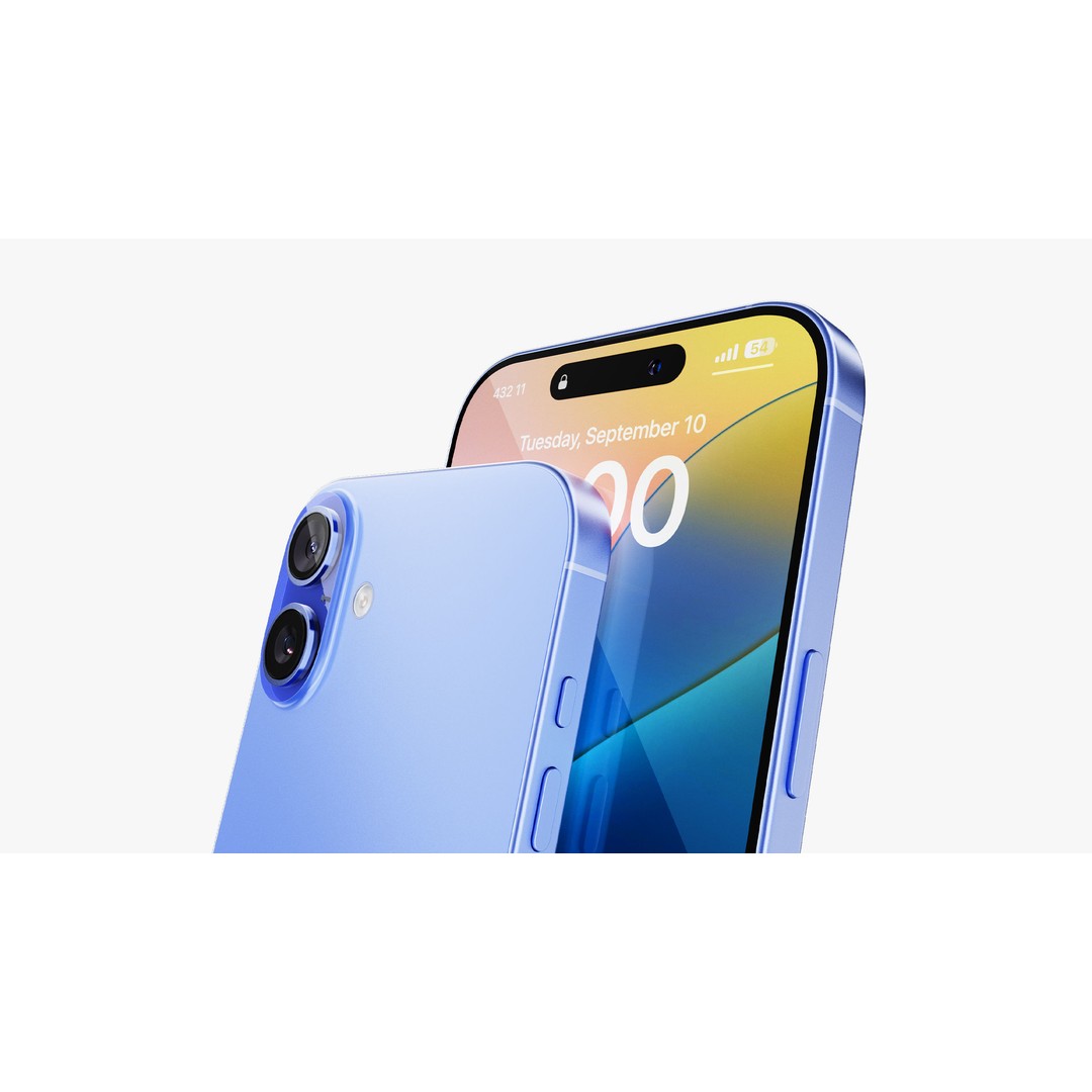 Apple iPhone 16 Plus Ultramarine 3D Model – PBR Textured, FBX, OBJ - View 11