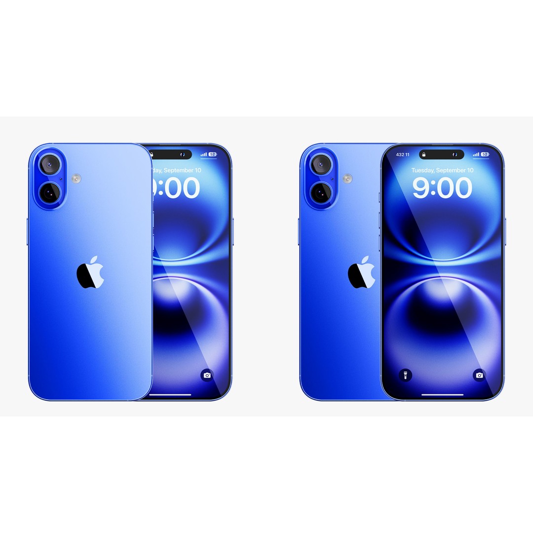 Apple iPhone 16 Plus Ultramarine 3D Model – PBR Textured, FBX, OBJ - View 4