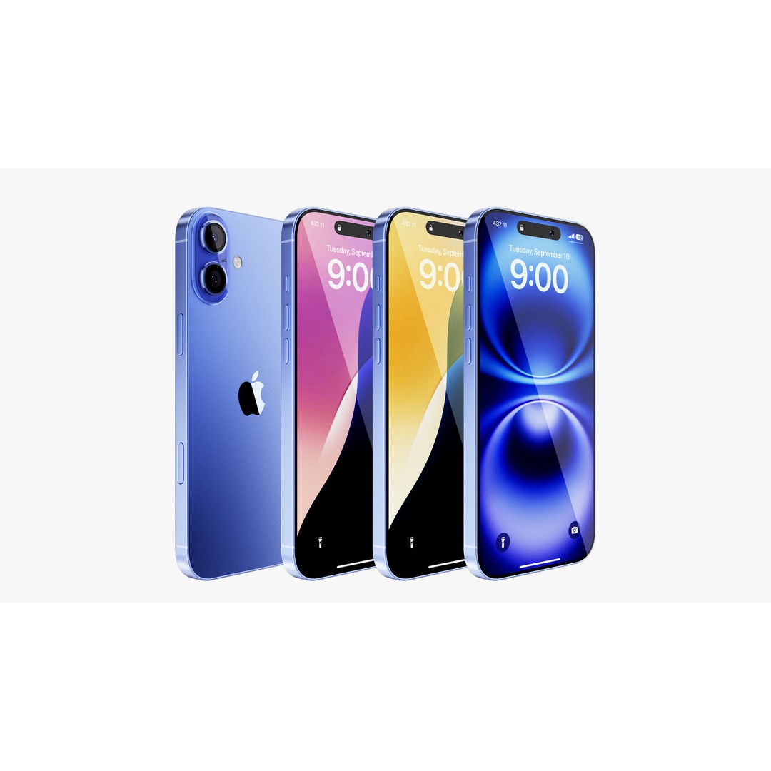 Apple iPhone 16 Plus Ultramarine 3D Model – PBR Textured, FBX, OBJ - View 6