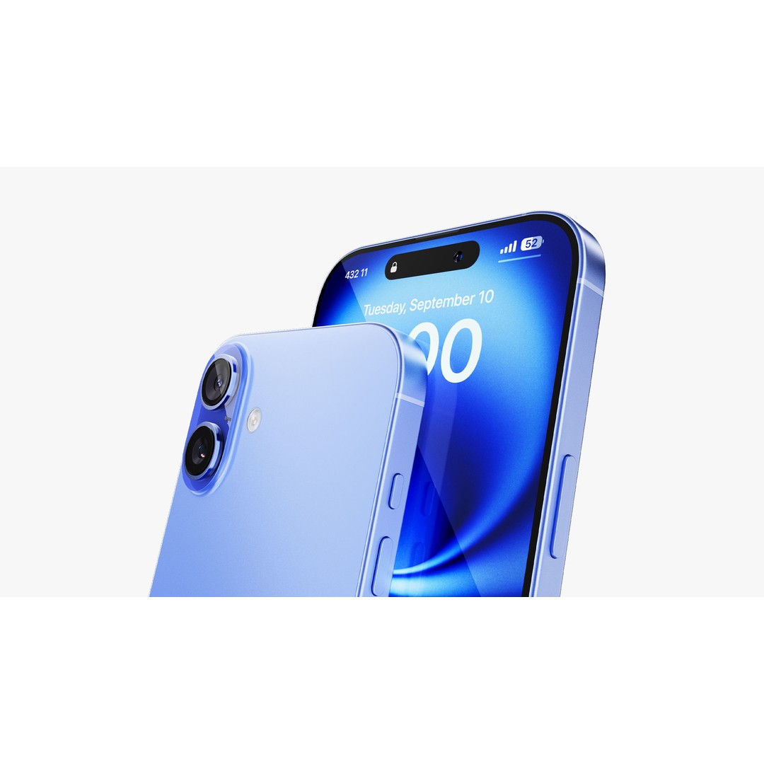 Apple iPhone 16 Plus Ultramarine 3D Model – PBR Textured, FBX, OBJ - View 7