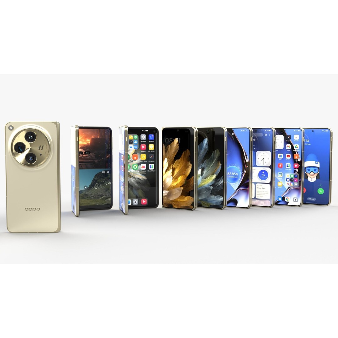 OPPO Find N3 3D Model – Animated Phone Asset, FBX, PBR Textures - View 14