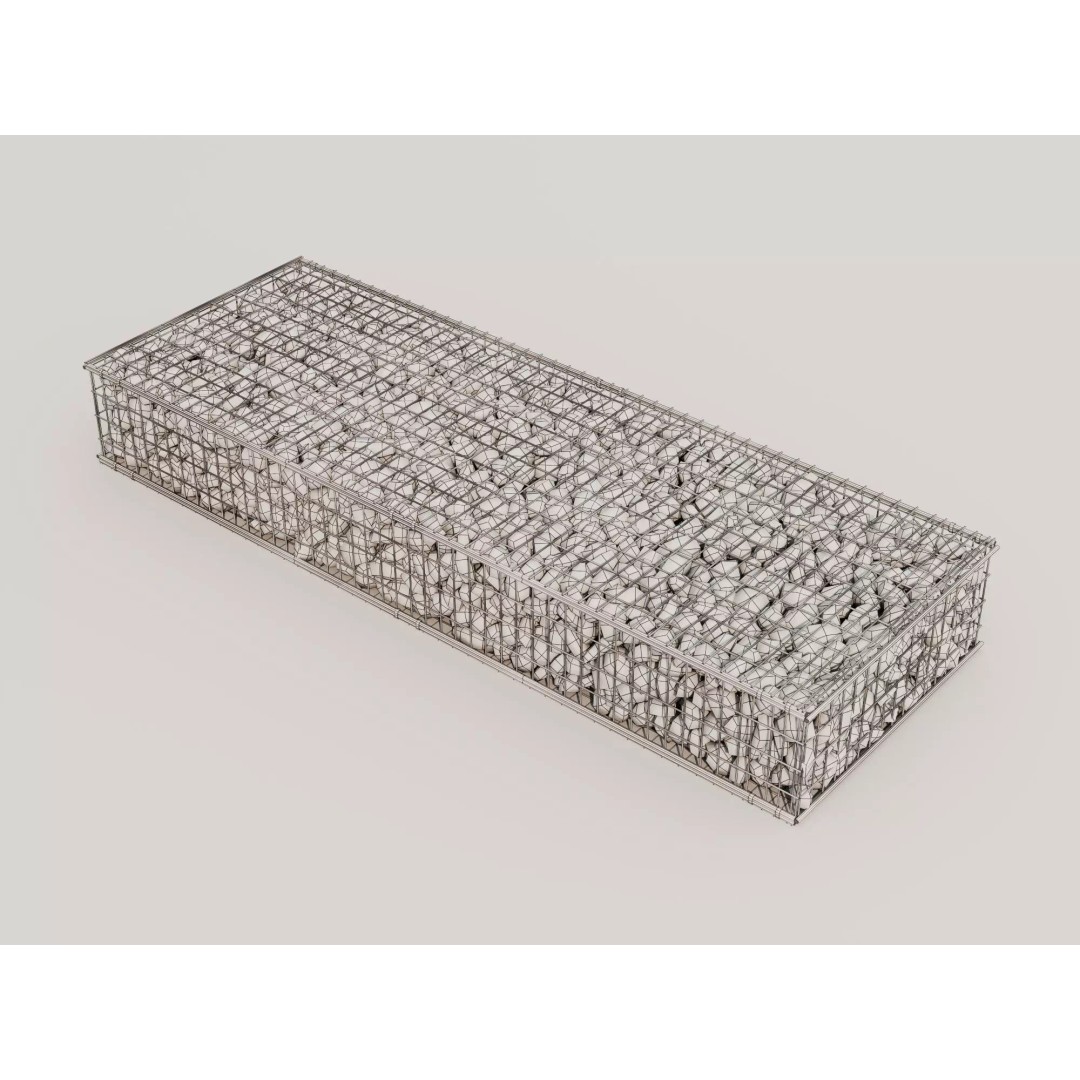 Gabion Stone Wall 3D Model – Low Poly Game Asset, FBX, PBR - View 17