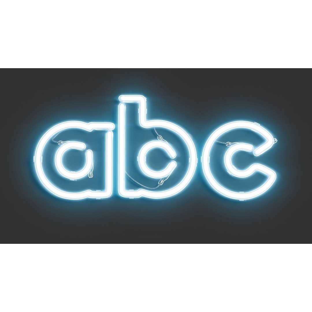 Blue Neon Lowercase Letters 3D Model – Illuminated LED Font, FBX, OBJ - View 7