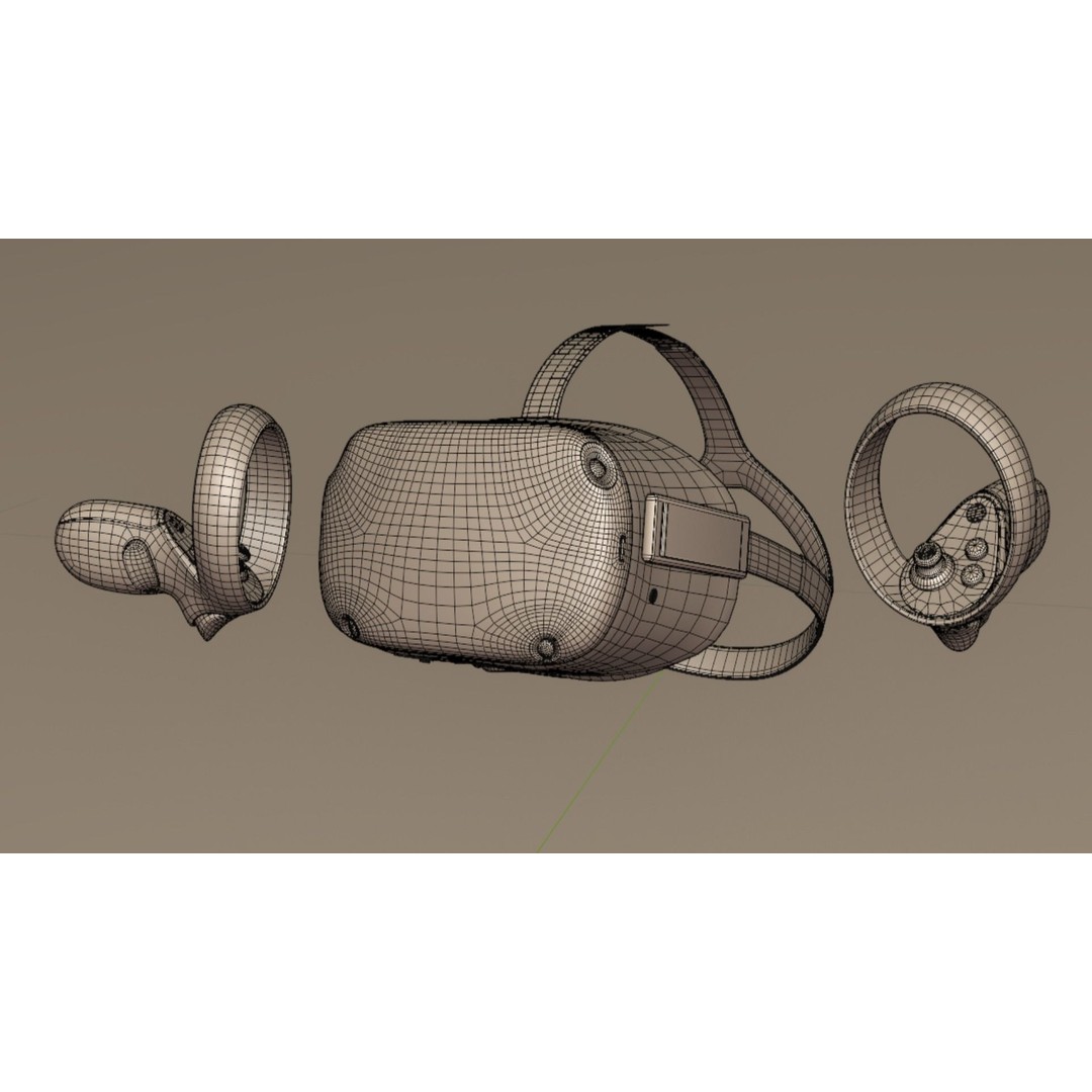 Meta Quest VR Headset & Controllers 3D Model – PBR Game-Ready Asset, FBX, OBJ - View 28