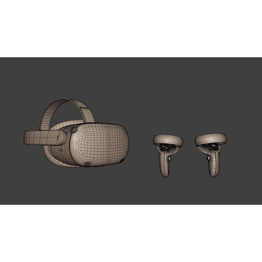 Meta Quest VR Headset & Controllers 3D Model – PBR Game-Ready Asset, FBX, OBJ - View 29