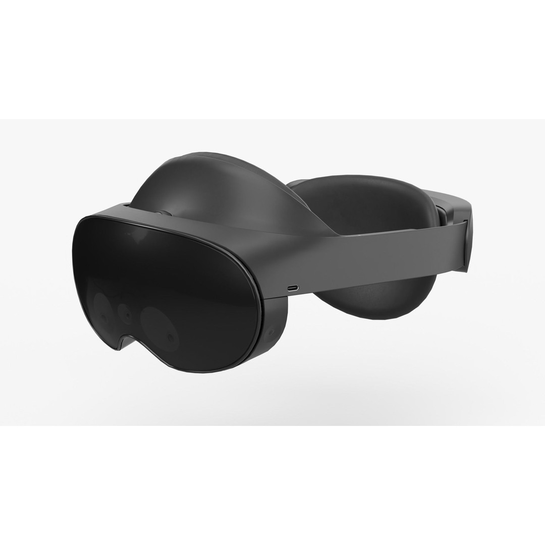 Meta Quest VR Headset & Controllers 3D Model – PBR Game-Ready Asset, FBX, OBJ - View 3