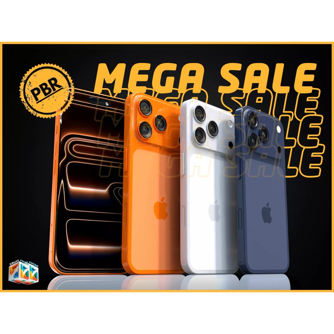 iPhone 17 Pro 3D Model – Ultra-Realistic PBR Asset, FBX, OBJ - View 2