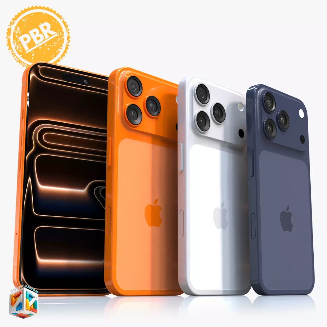 iPhone 17 Pro 3D Model – Ultra-Realistic PBR Asset, FBX, OBJ - View 22