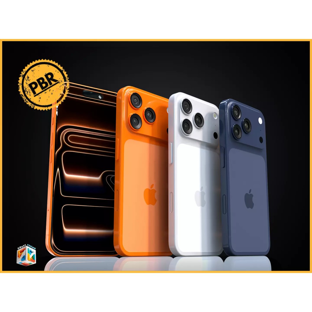 iPhone 17 Pro 3D Model – Ultra-Realistic PBR Asset, FBX, OBJ - View 3