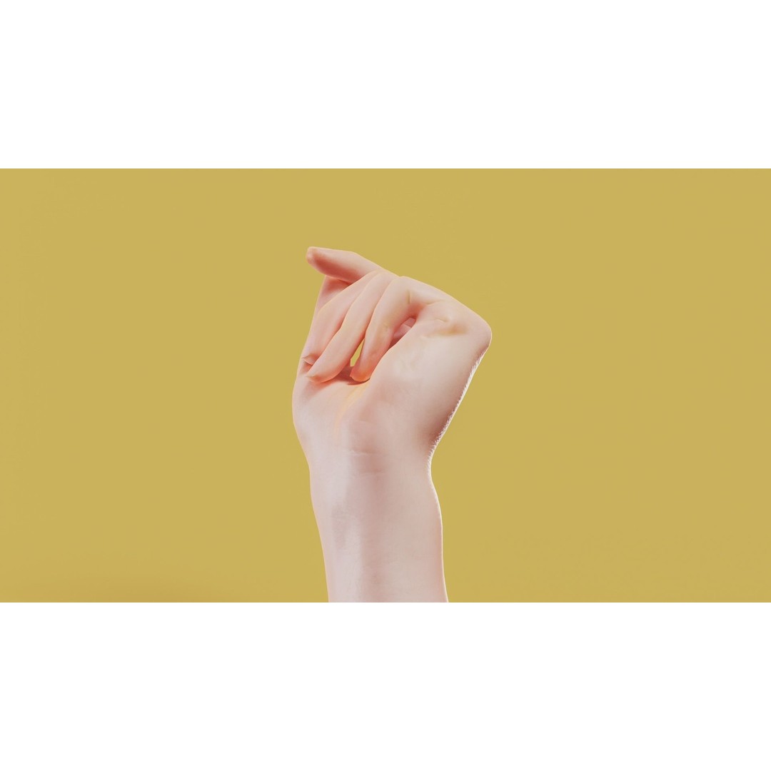 Male Hand 3D Model – Low Poly Photorealistic Scan, FBX, OBJ - View 10