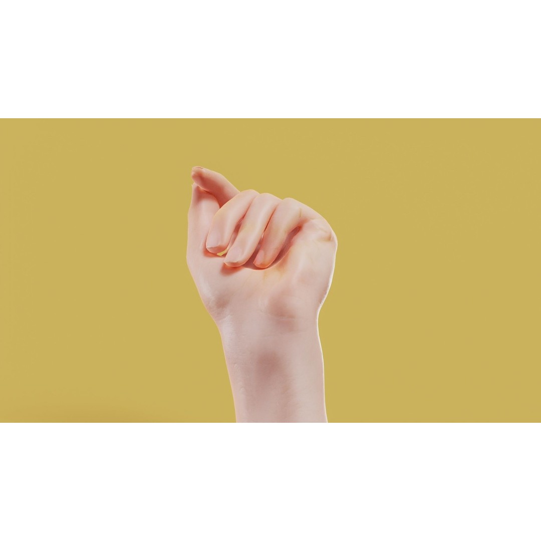 Male Hand 3D Model – Low Poly Photorealistic Scan, FBX, OBJ - View 11