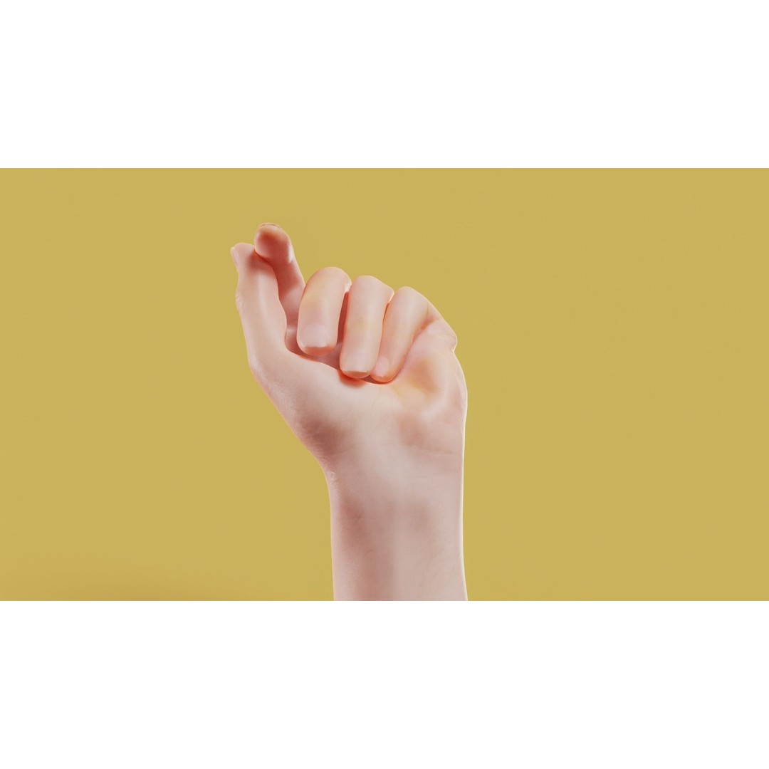 Male Hand 3D Model – Low Poly Photorealistic Scan, FBX, OBJ - View 12