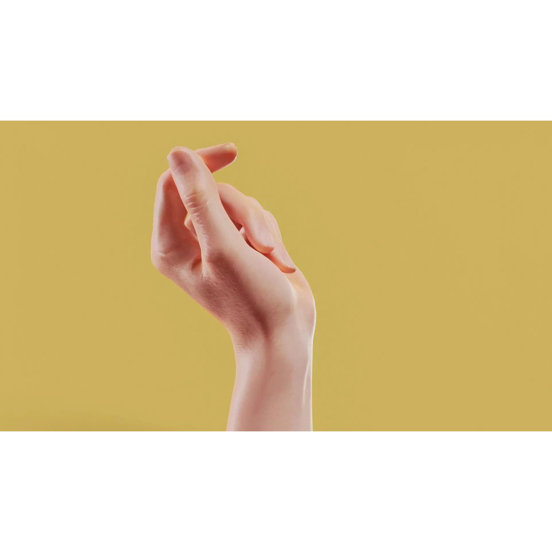 Male Hand 3D Model – Low Poly Photorealistic Scan, FBX, OBJ - View 2