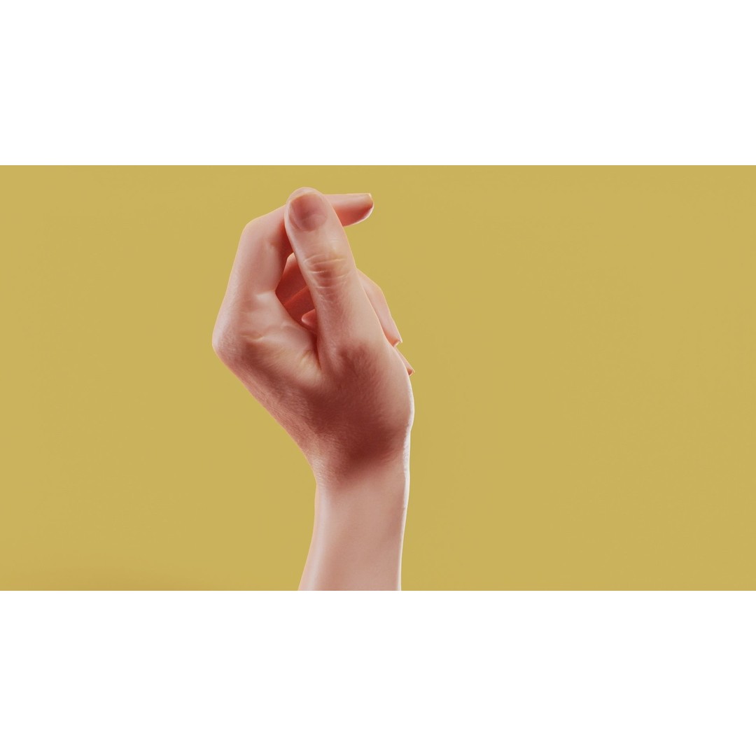 Male Hand 3D Model – Low Poly Photorealistic Scan, FBX, OBJ - View 3