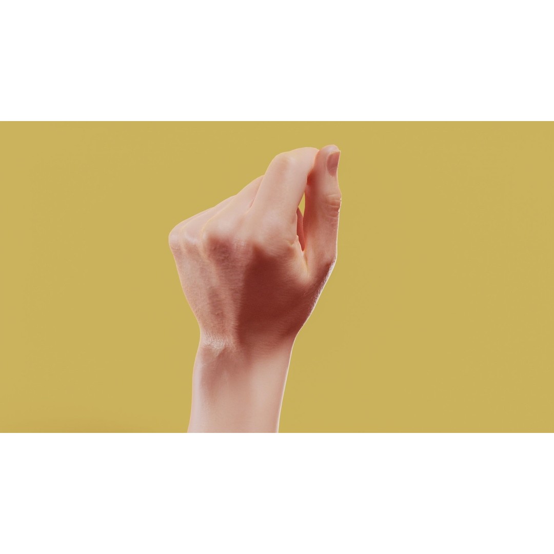 Male Hand 3D Model – Low Poly Photorealistic Scan, FBX, OBJ - View 5