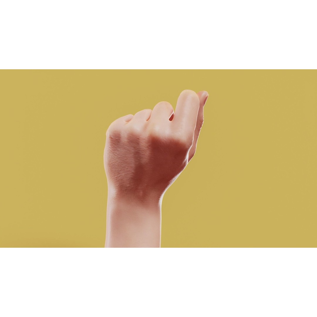 Male Hand 3D Model – Low Poly Photorealistic Scan, FBX, OBJ - View 6