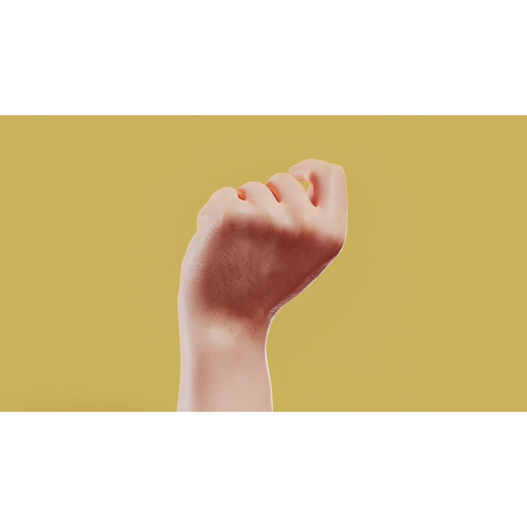 Male Hand 3D Model – Low Poly Photorealistic Scan, FBX, OBJ - View 7