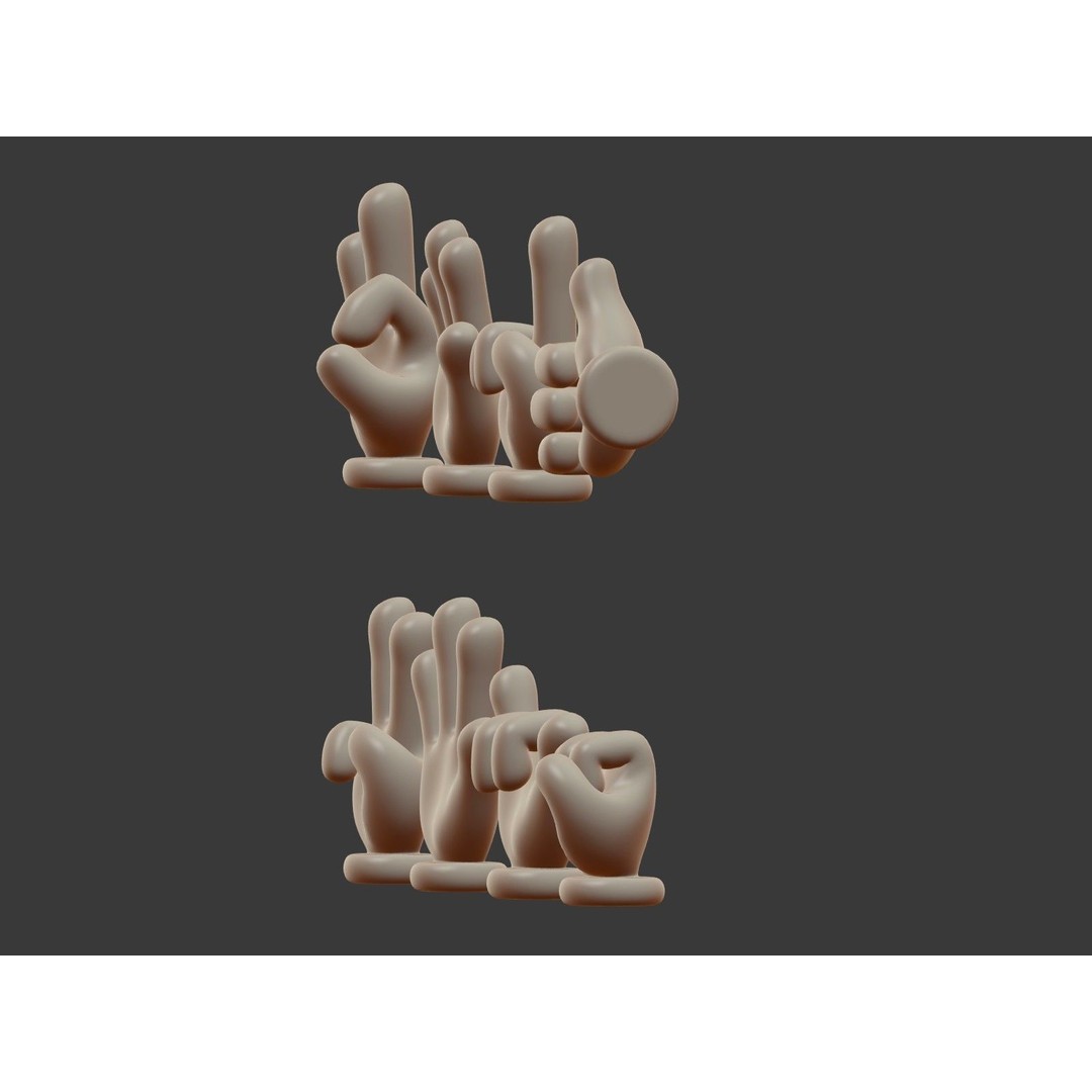 Hand Emoji Signs 3D Model – Cartoon Icons Collection, Blender