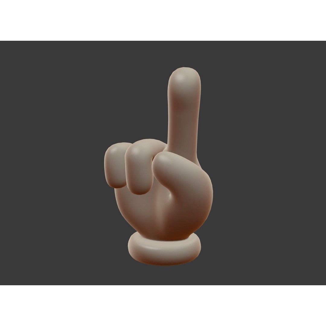Hand Emoji Signs 3D Model – Cartoon Icons Collection, Blender - View 10
