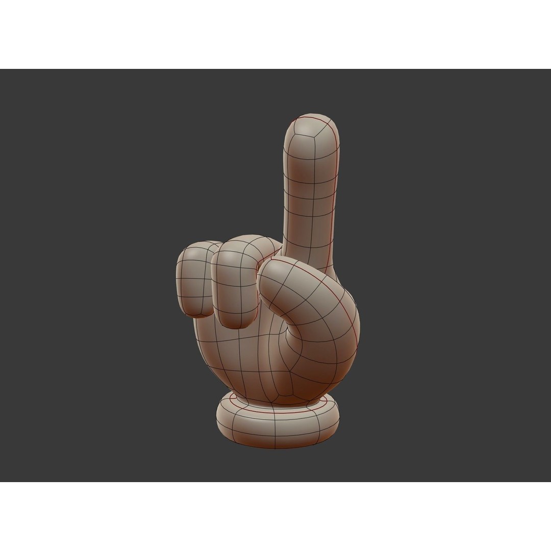 Hand Emoji Signs 3D Model – Cartoon Icons Collection, Blender - View 11