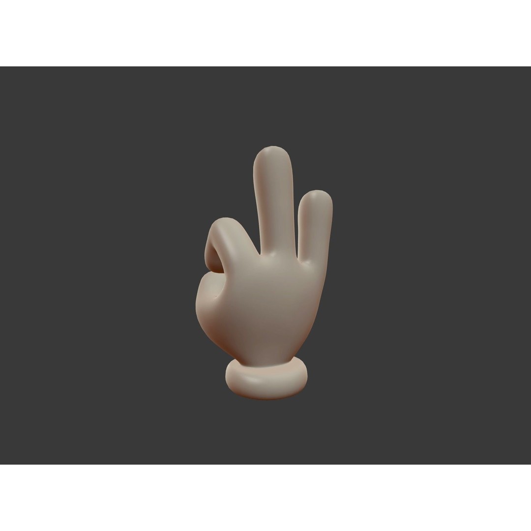Hand Emoji Signs 3D Model – Cartoon Icons Collection, Blender - View 16