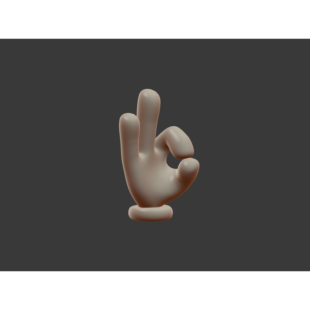 Hand Emoji Signs 3D Model – Cartoon Icons Collection, Blender - View 18