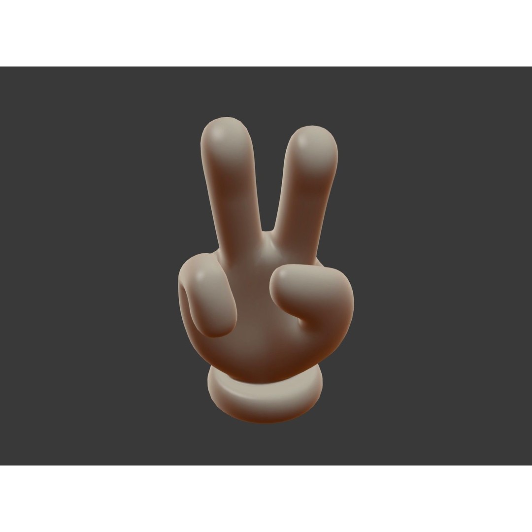 Hand Emoji Signs 3D Model – Cartoon Icons Collection, Blender - View 34