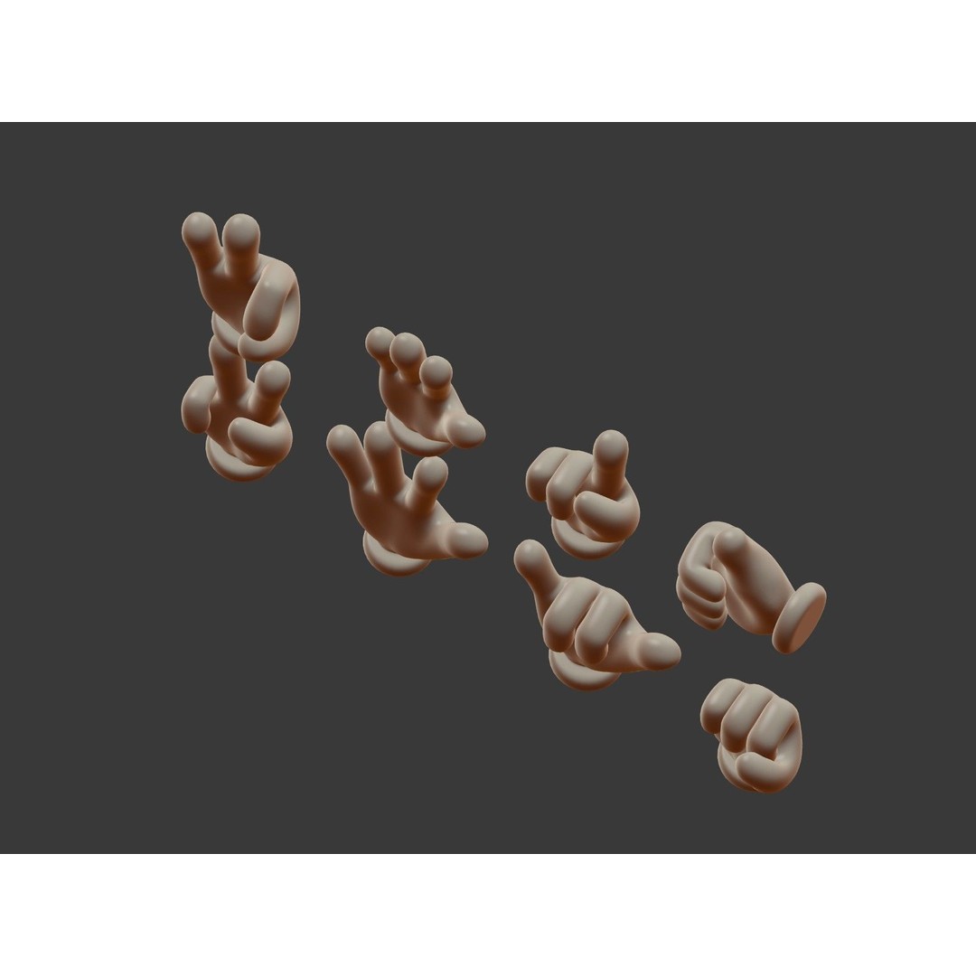 Hand Emoji Signs 3D Model – Cartoon Icons Collection, Blender - View 39