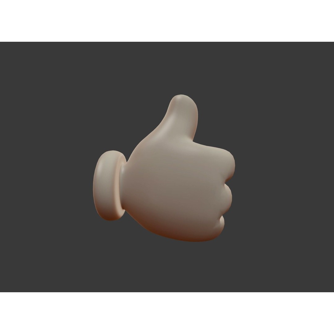 Hand Emoji Signs 3D Model – Cartoon Icons Collection, Blender - View 4