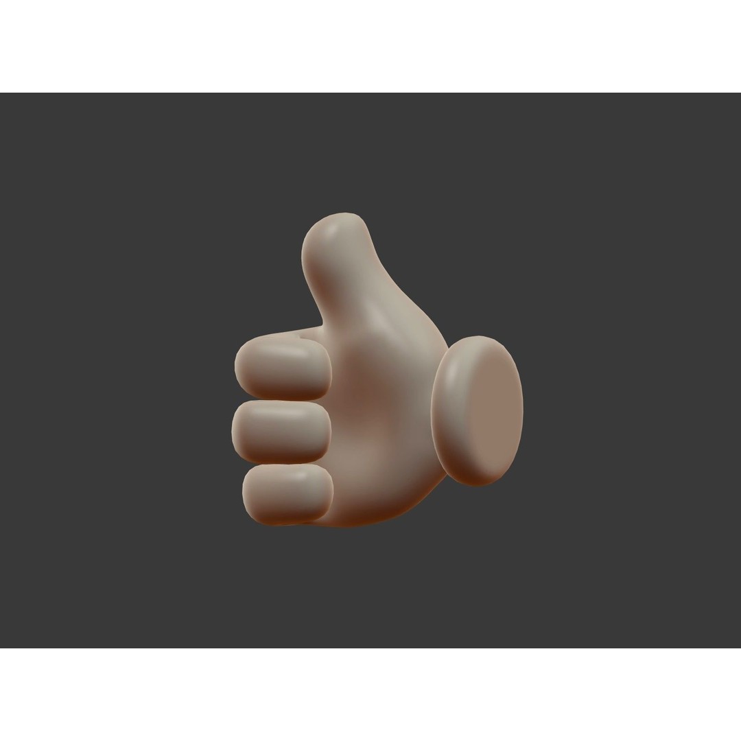 Hand Emoji Signs 3D Model – Cartoon Icons Collection, Blender - View 6