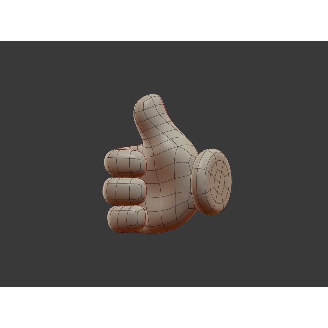 Hand Emoji Signs 3D Model – Cartoon Icons Collection, Blender - View 7
