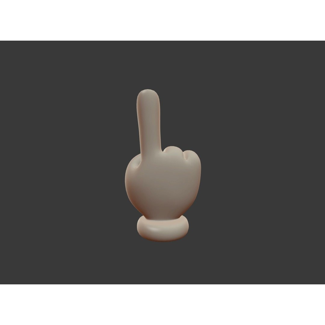 Hand Emoji Signs 3D Model – Cartoon Icons Collection, Blender - View 8