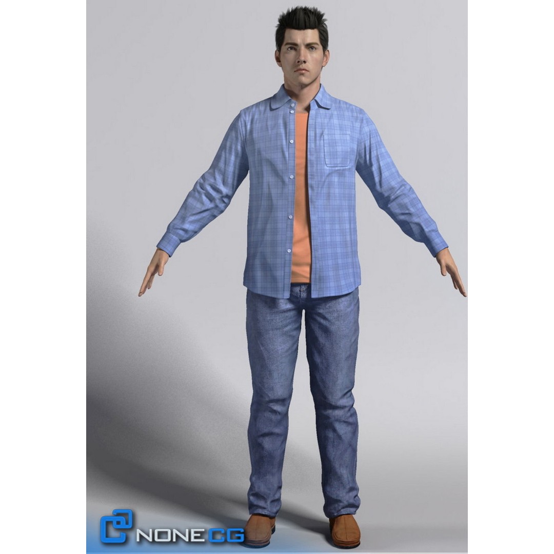 Adult Male Tom Rigged 3D Model – High Poly Character for Animation - View 13