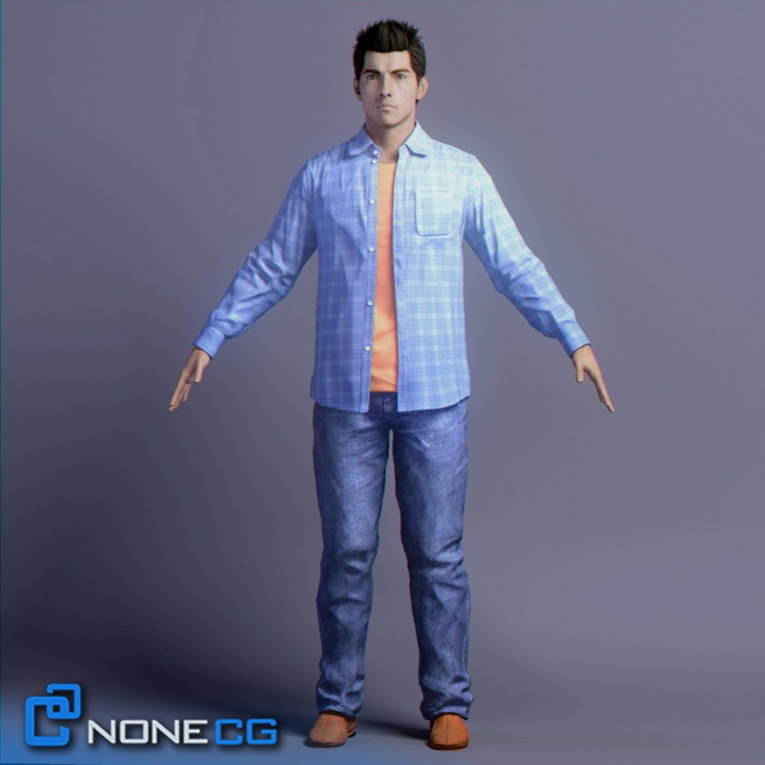 Adult Male Tom Rigged 3D Model – High Poly Character for Animation - View 5