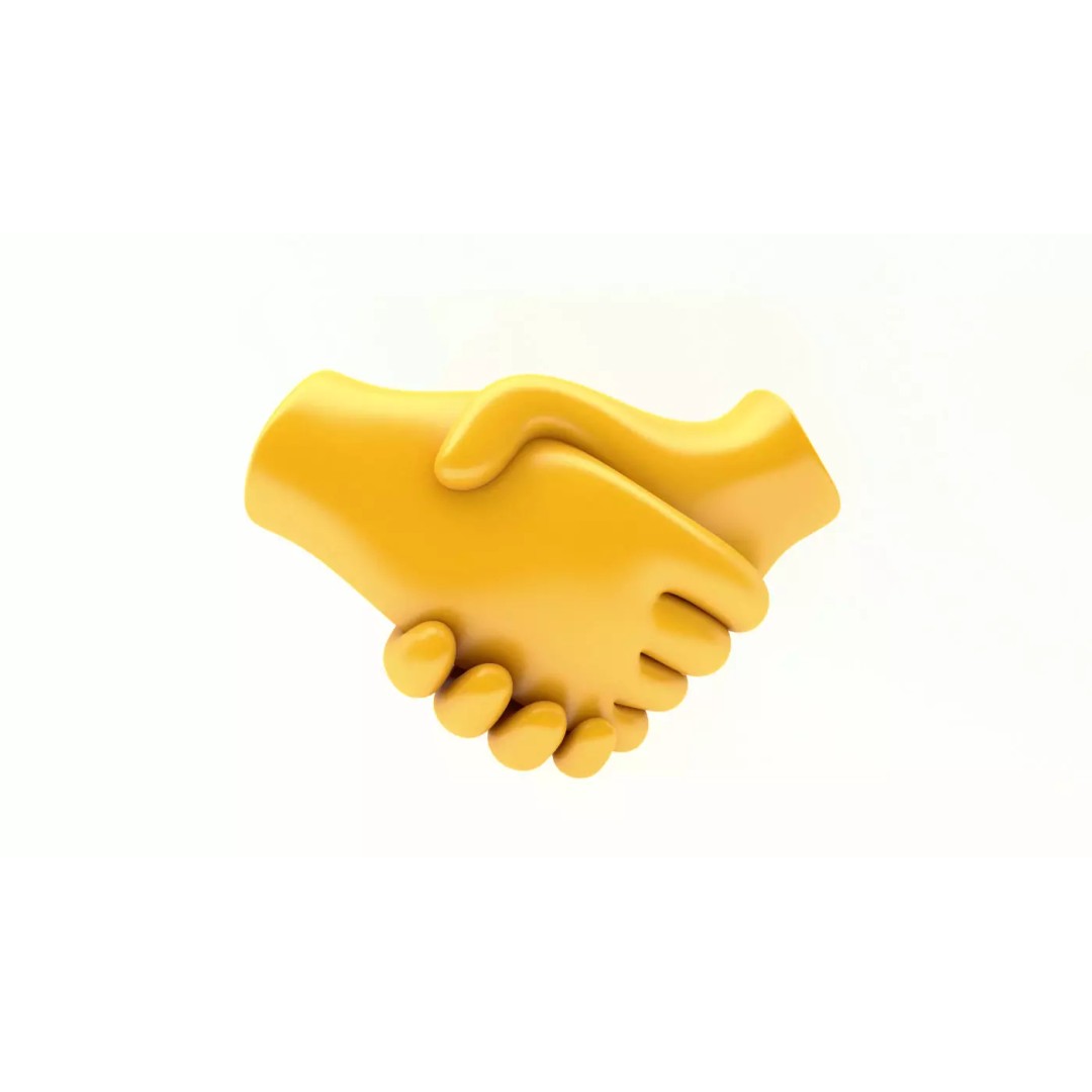 Emoji Handshake 3D Model – Low Poly Icon Pack with 25 Gestures, FBX - View 2