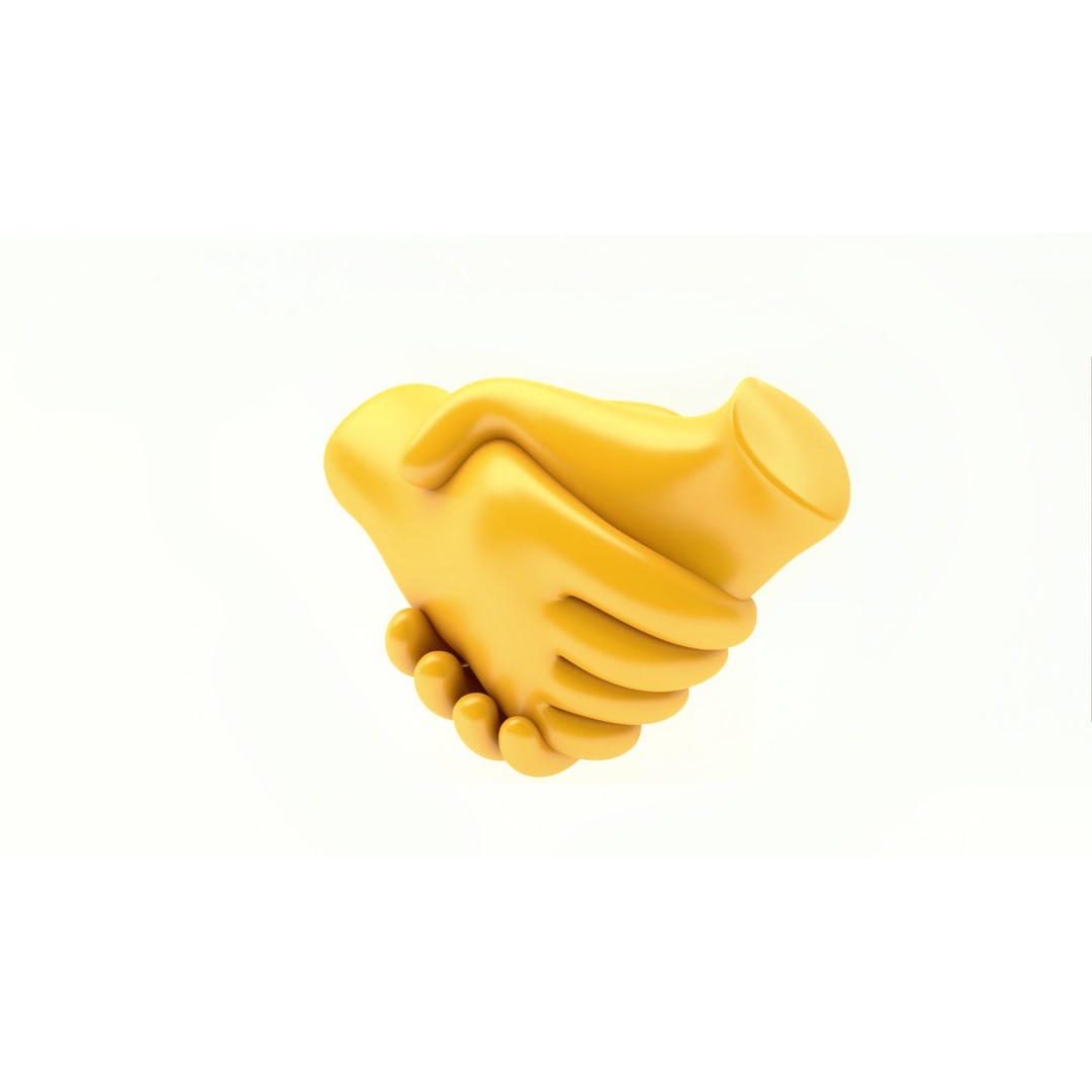 Emoji Handshake 3D Model – Low Poly Icon Pack with 25 Gestures, FBX - View 3