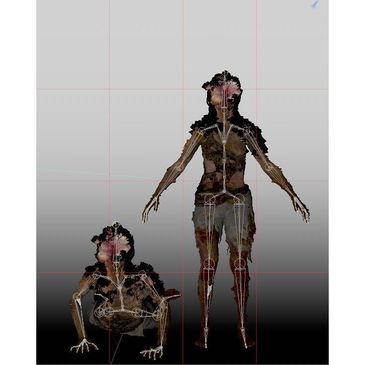 Clicker 3D Model – Rigged Character with Crawl Animation, FBX, OBJ