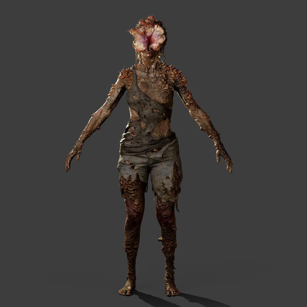 Clicker 3D Model – Rigged Character with Crawl Animation, FBX, OBJ - View 3