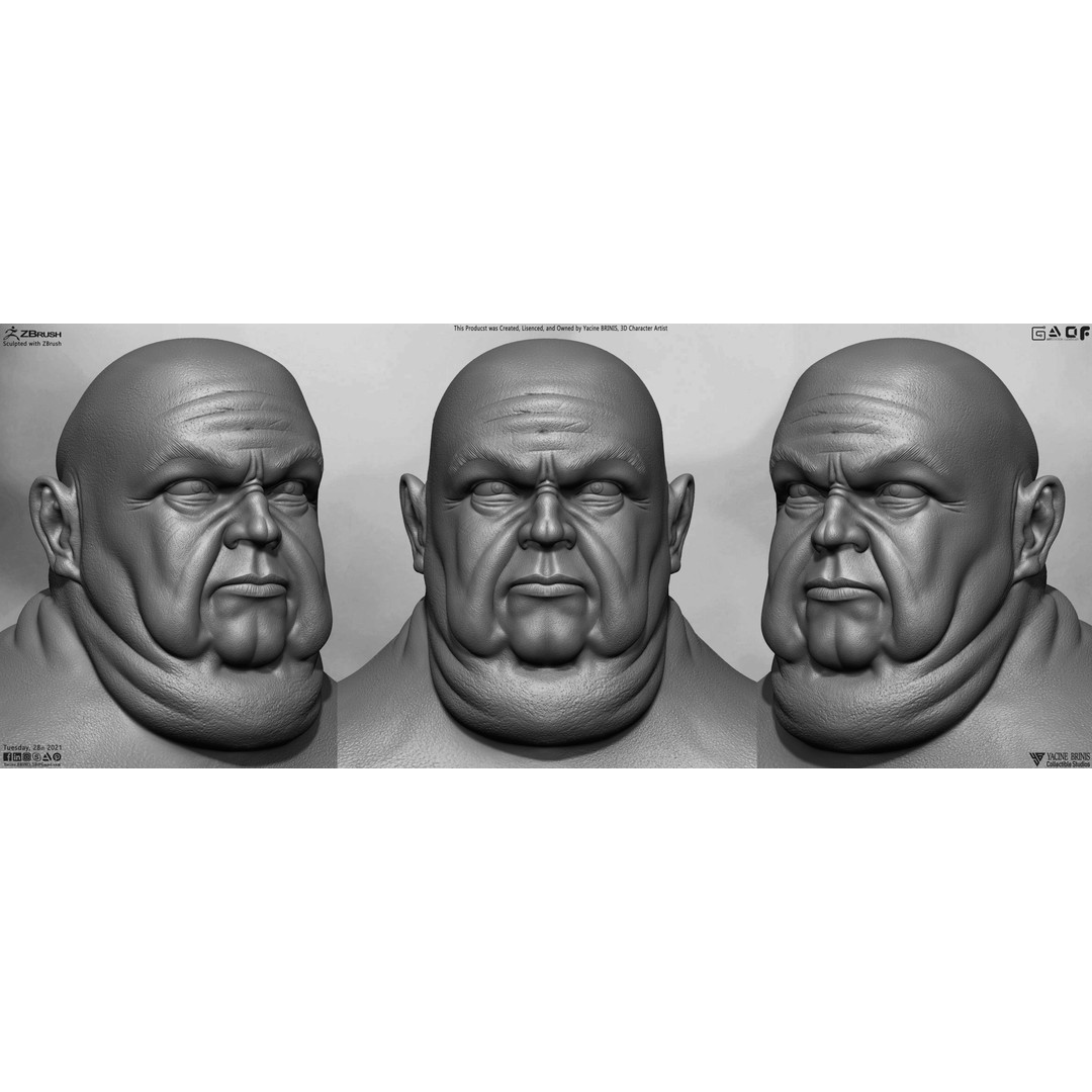Fat Man 3D Model – Low Poly BaseMesh for Games, FBX, OBJ - View 11