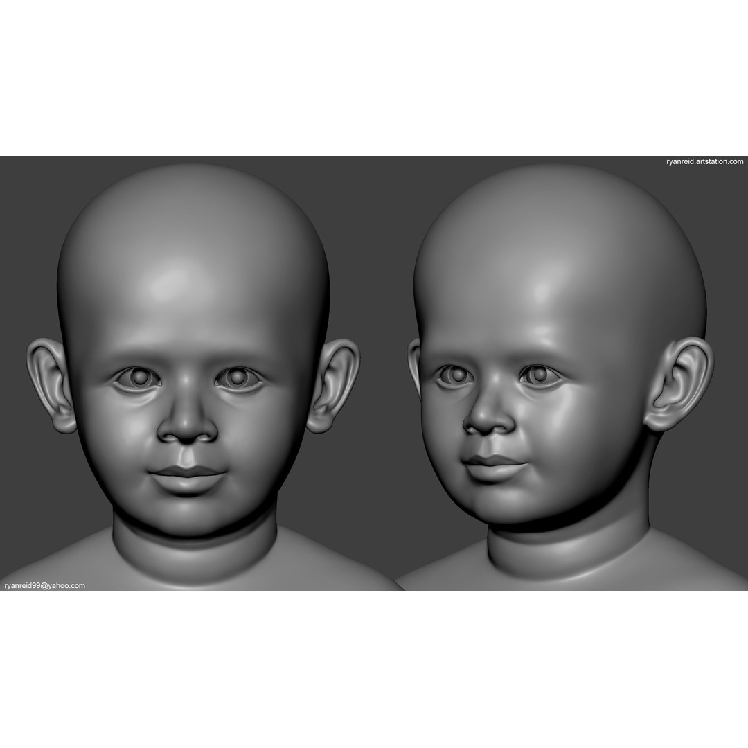 Child Basemesh 3D Model – Low Poly Character Asset, FBX, OBJ - View 3