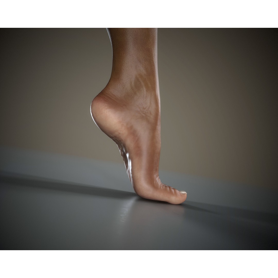 Woman Foot 3D Model – Low Poly Game Ready Asset, FBX, OBJ - View 18
