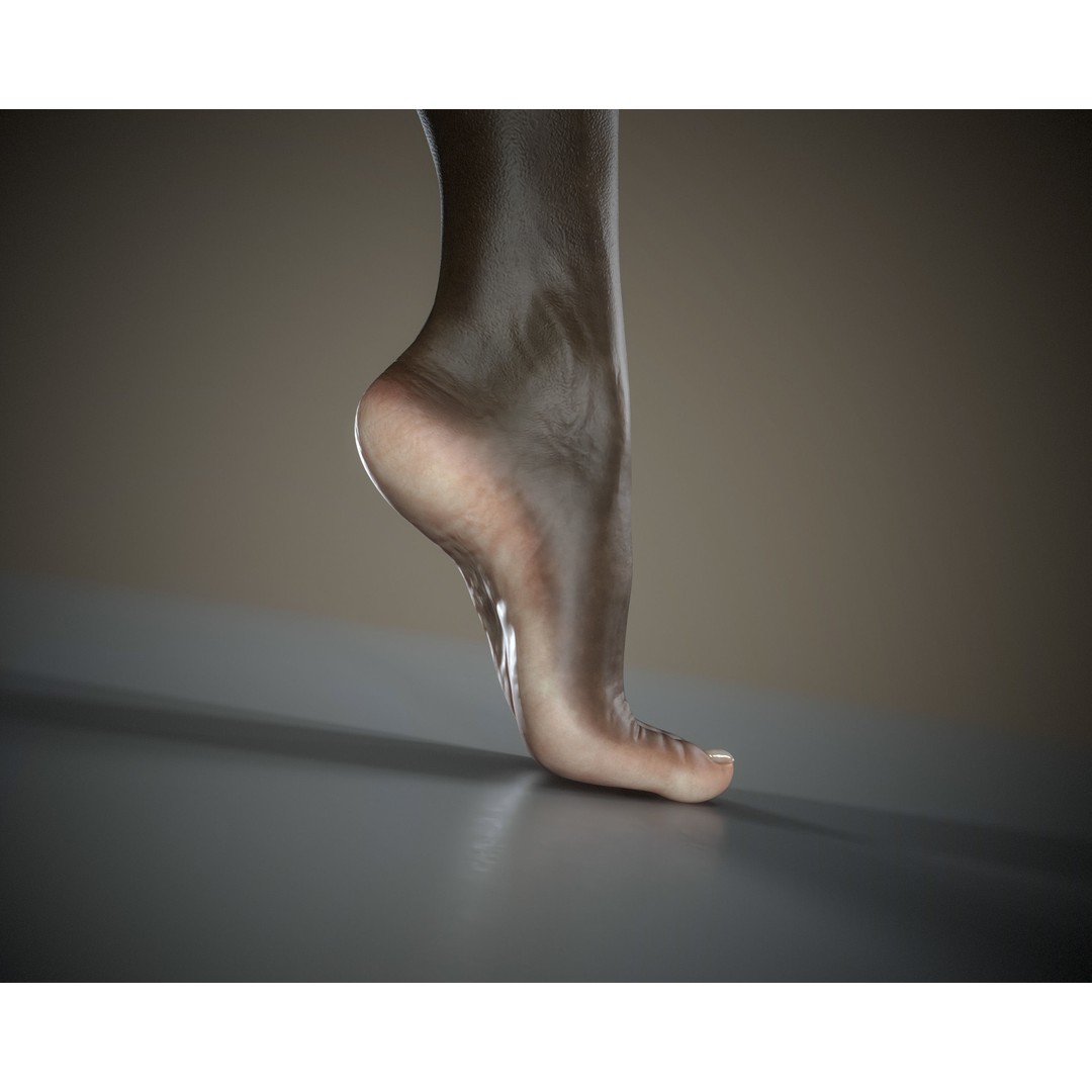 Woman Foot 3D Model – Low Poly Game Ready Asset, FBX, OBJ - View 26
